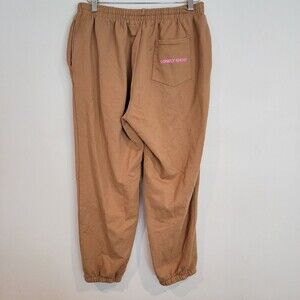 Lonely Ghost Ghosty Sweatpants Joggers Tan Brown Pink Size Large Drawstring RARE